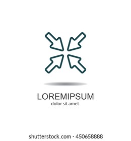 Web line icon. Overlapping arrow 