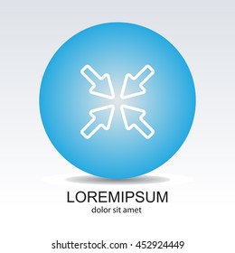 Web line icon. Overlapping arrow 