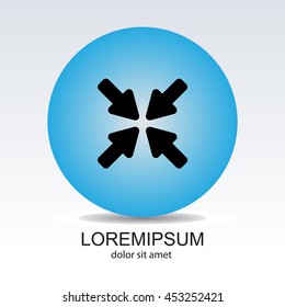 Web line icon. Overlapping arrow 