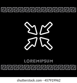 Web line icon. Overlapping arrow 