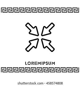 Web line icon. Overlapping arrow 