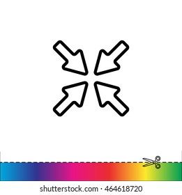 Web line icon. Overlapping arrow 
