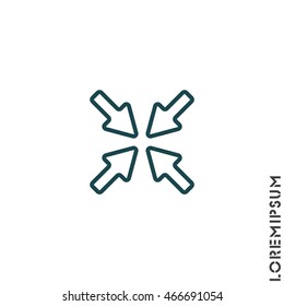 Web line icon. Overlapping arrow 
