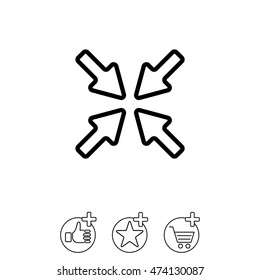 Web line icon. Overlapping arrow 