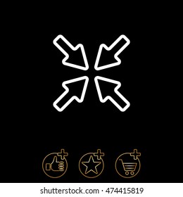 Web line icon. Overlapping arrow 