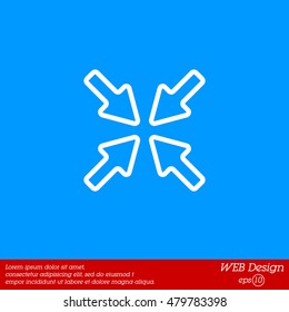 Web line icon. Overlapping arrow 