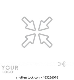 Web line icon. Overlapping arrow 