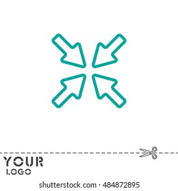 Web line icon. Overlapping arrow 