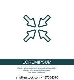 Web line icon. Overlapping arrow 