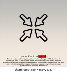 Web line icon. Overlapping arrow 