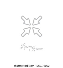 Web line icon. Overlapping arrow 