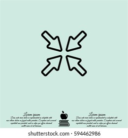 Web line icon. Overlapping arrow 