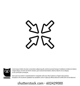 Web line icon. Overlapping arrow 