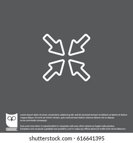 Web line icon. Overlapping arrow 