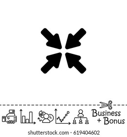 Web line icon. Overlapping arrow 