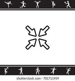 Web line icon. Overlapping arrow 