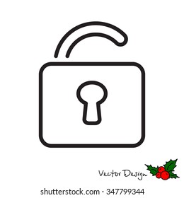 Web line icon. Padlock