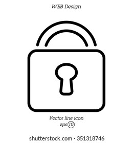 Web line icon. Padlock