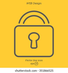 Web line icon. Padlock