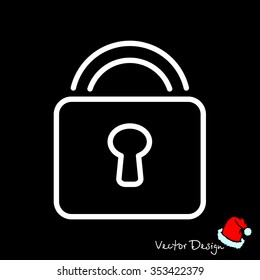 Web line icon. Padlock