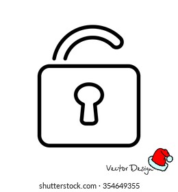 Web line icon. Padlock