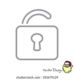 Web line icon. Padlock