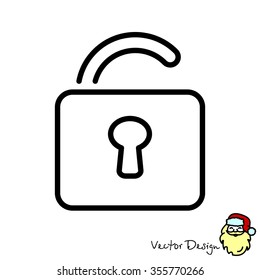 Web line icon. Padlock