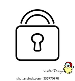Web line icon. Padlock
