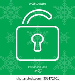 Web line icon. Padlock