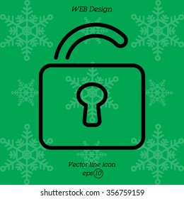 Web line icon. Padlock