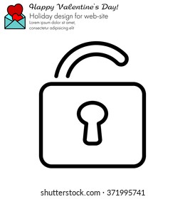 Web line icon. Padlock