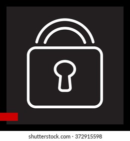 Web line icon. Padlock
