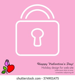 Web line icon. Padlock