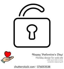 Web line icon. Padlock