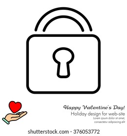 Web line icon. Padlock