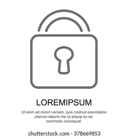Web line icon. Padlock