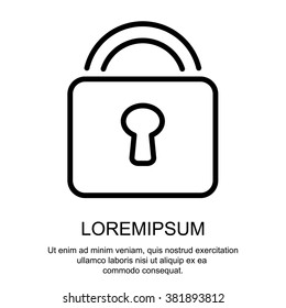 Web line icon. Padlock