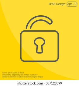 Web line icon. Padlock