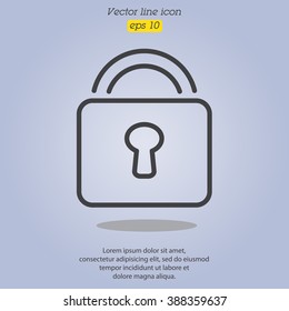 Web line icon. Padlock