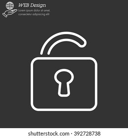 Web line icon. Padlock