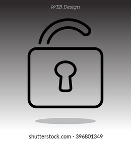 Web line icon. Padlock