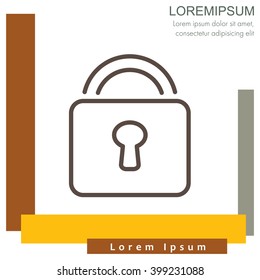 Web line icon. Padlock