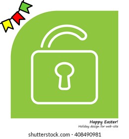 Web line icon. Padlock