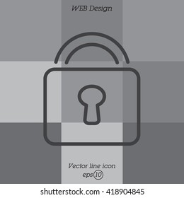 Web line icon. Padlock