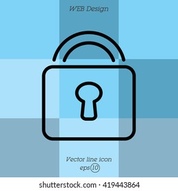Web line icon. Padlock