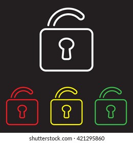 Web line icon. Padlock