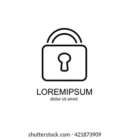 Web line icon. Padlock