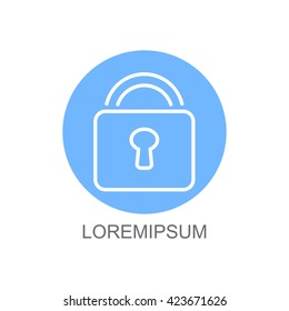 Web line icon. Padlock