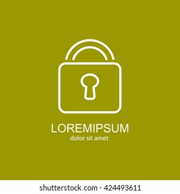 Web line icon. Padlock