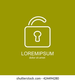 Web line icon. Padlock